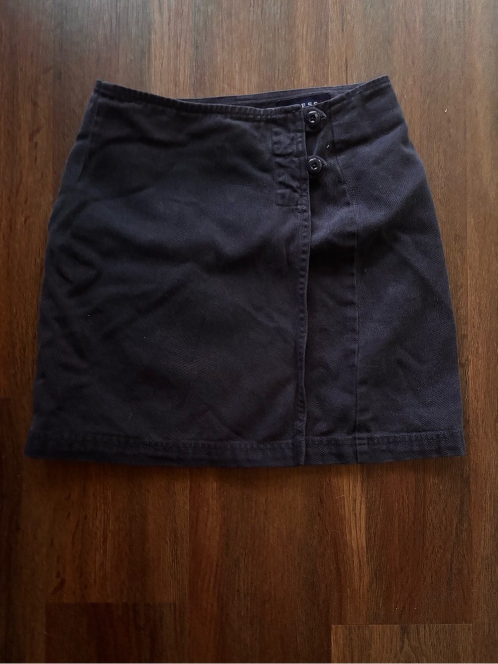 Vintage Guess Button-Front Mini Skirt